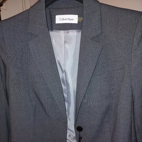 Calvin Klein Charcoal Gray Blazer Jacket NWT Size 10 - Picture 1 of 4